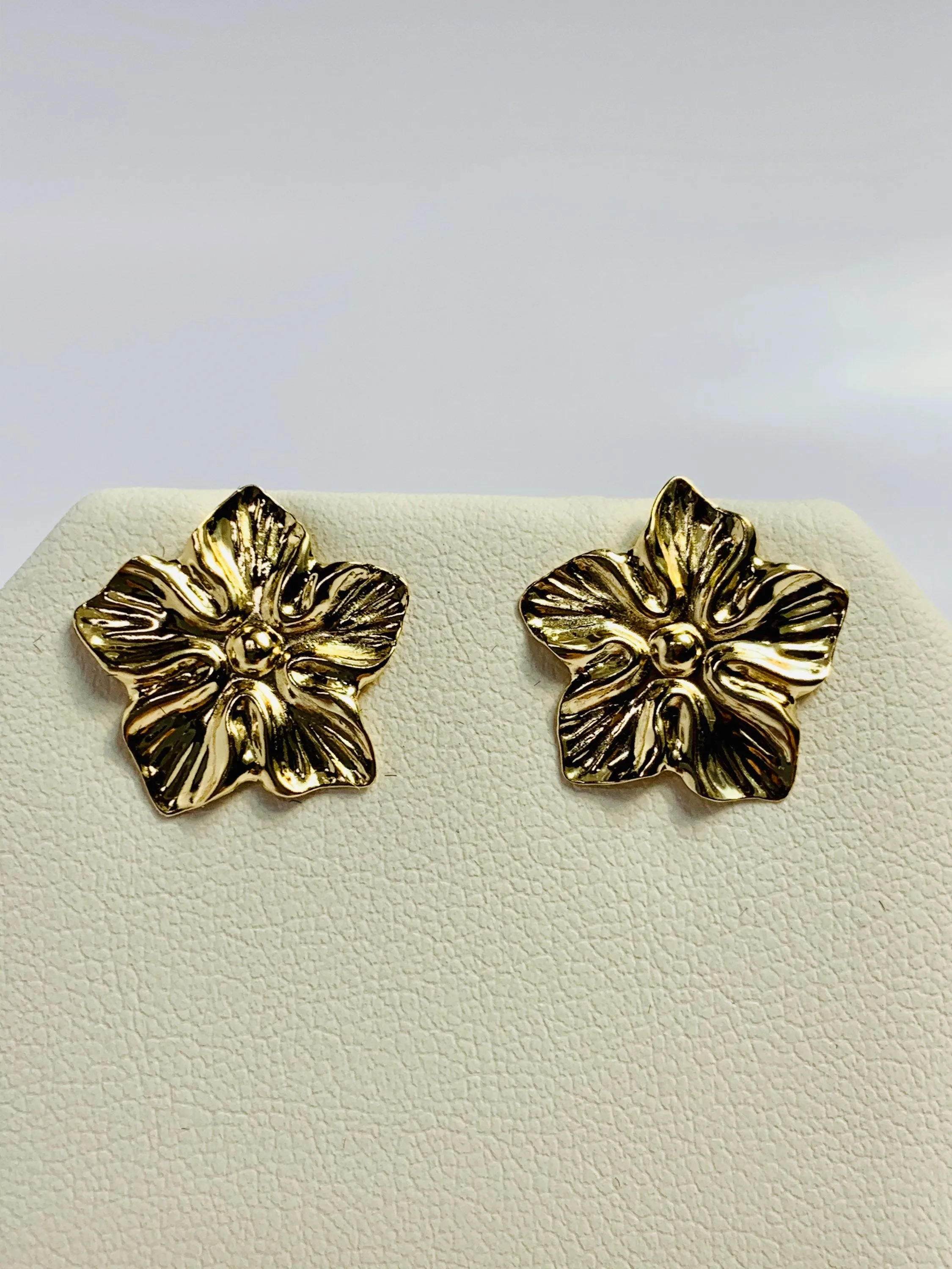 Large Flower Earrings, 14k Gold Filled, stud earrings, 1.39mm X 18mm,sku# 1159-4