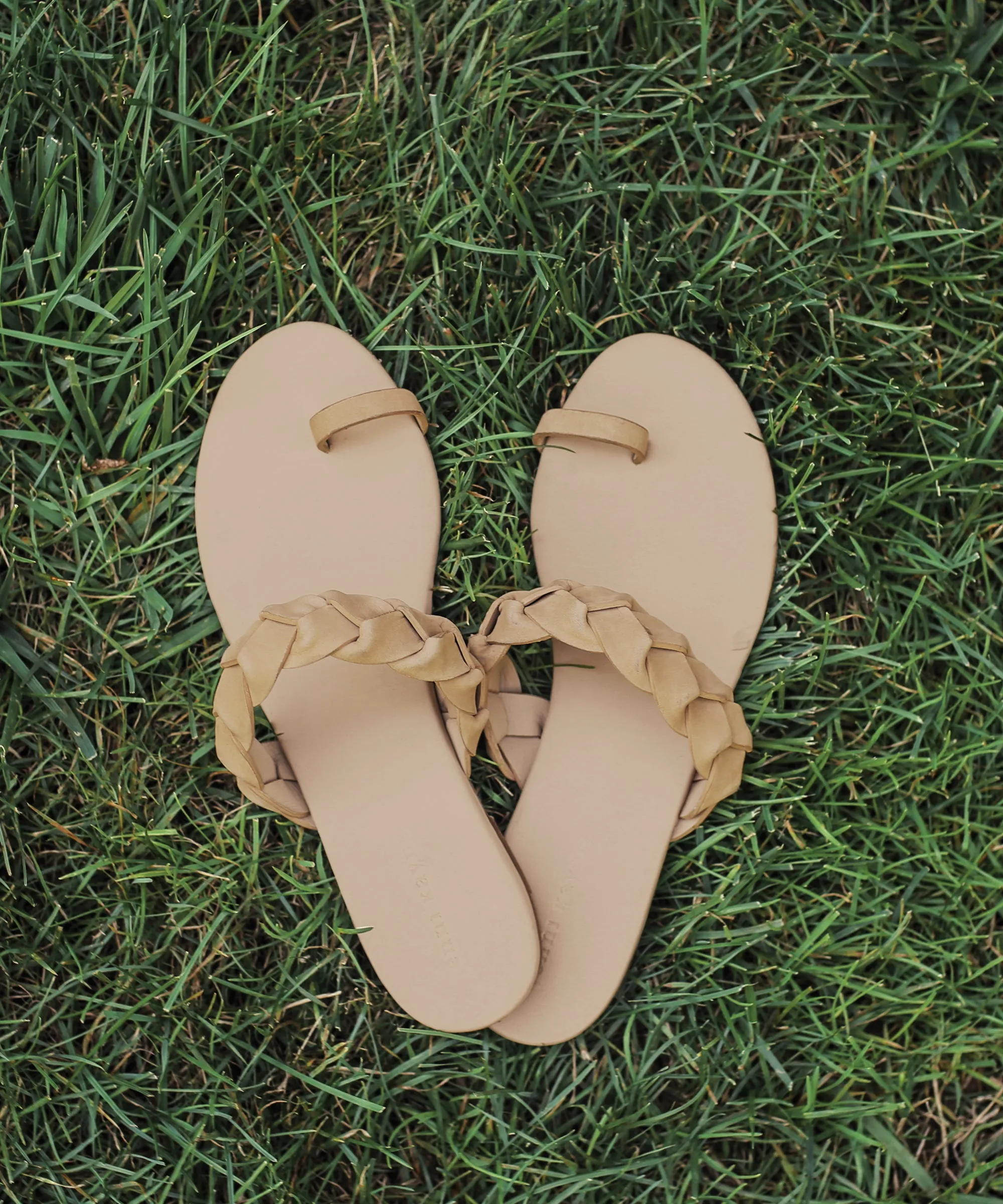 Leather Braided Strap Sandal