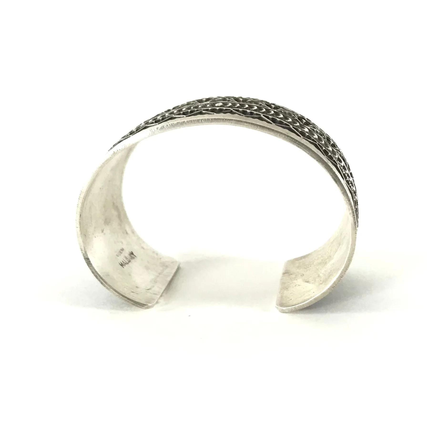 Leonard Maloney Sterlng Silver Stamped Wide Bracelet