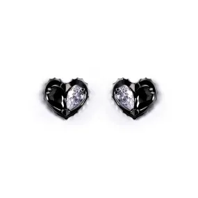 Love Song Stud Earrings [Black gems]