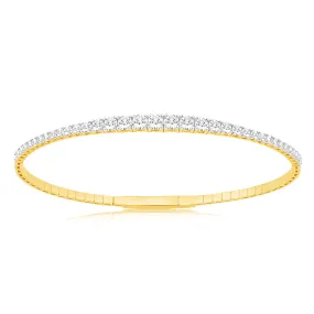 Luminesce Lab Grown 10ct Yellow Gold Bangle in 1.55 Carat Diamond