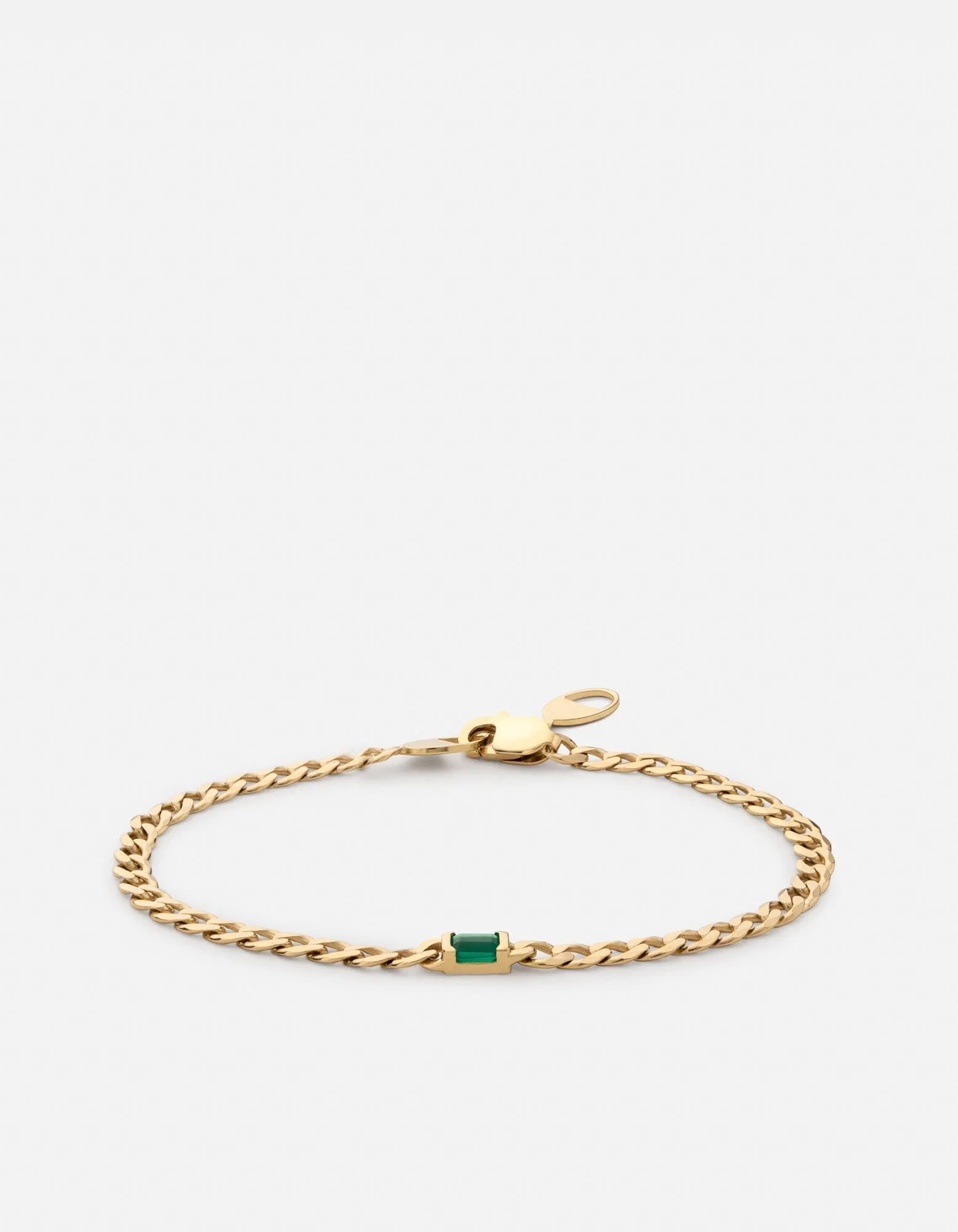 Lyra Emerald Chain Bracelet, Gold Vermeil