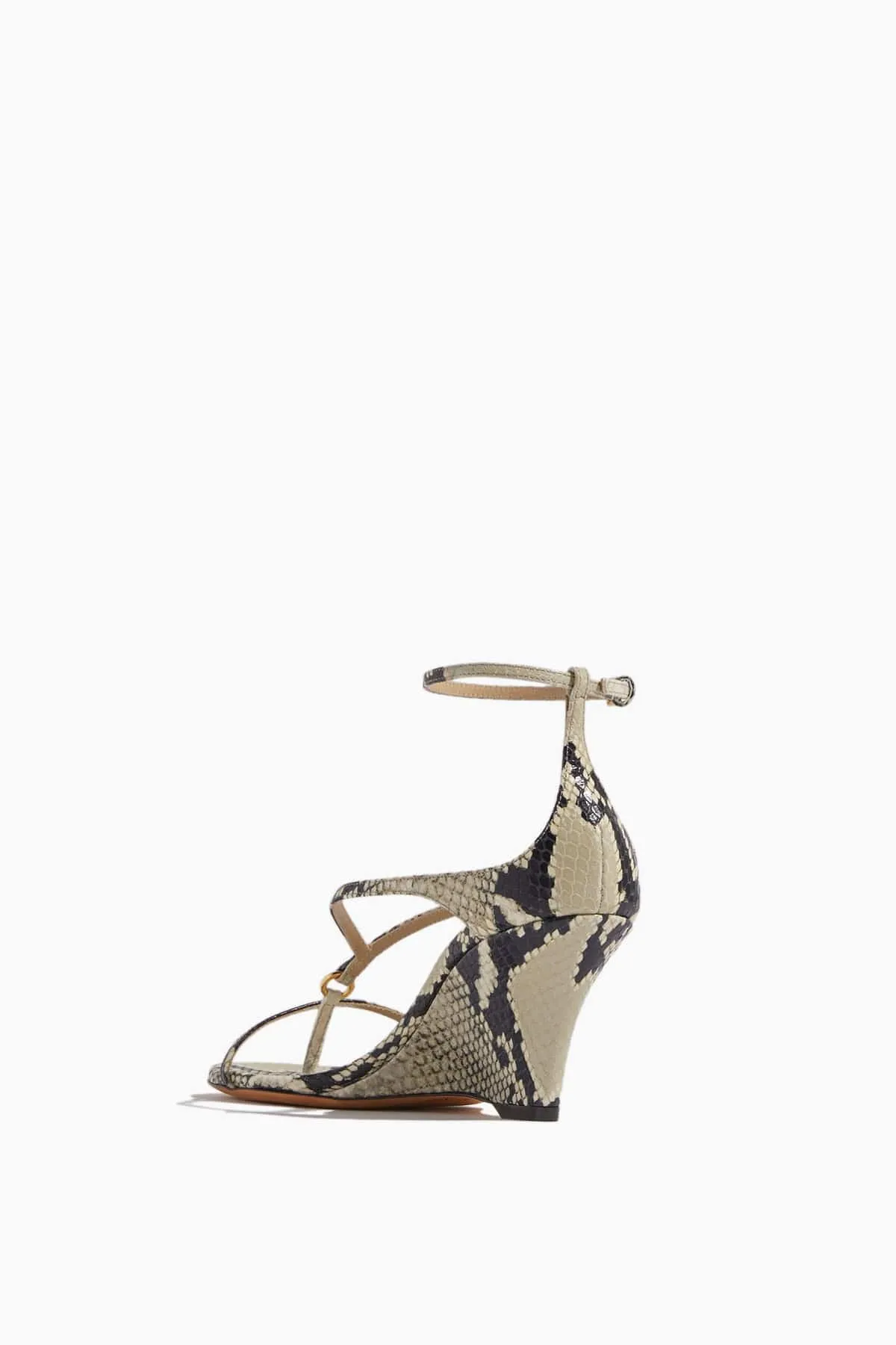 Marion Ankle Strap Wedge Sandal in Natural