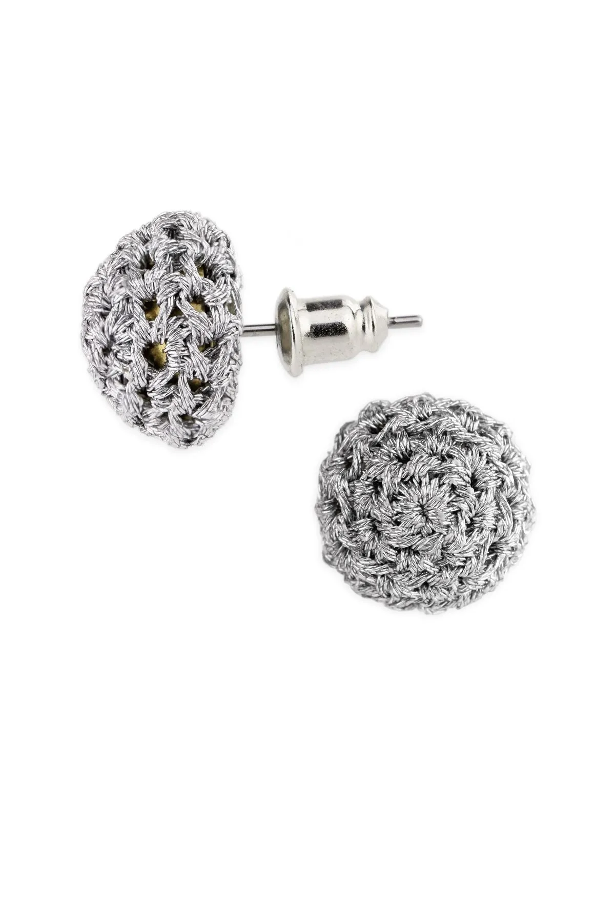 Metallic Crochet Stud Earring