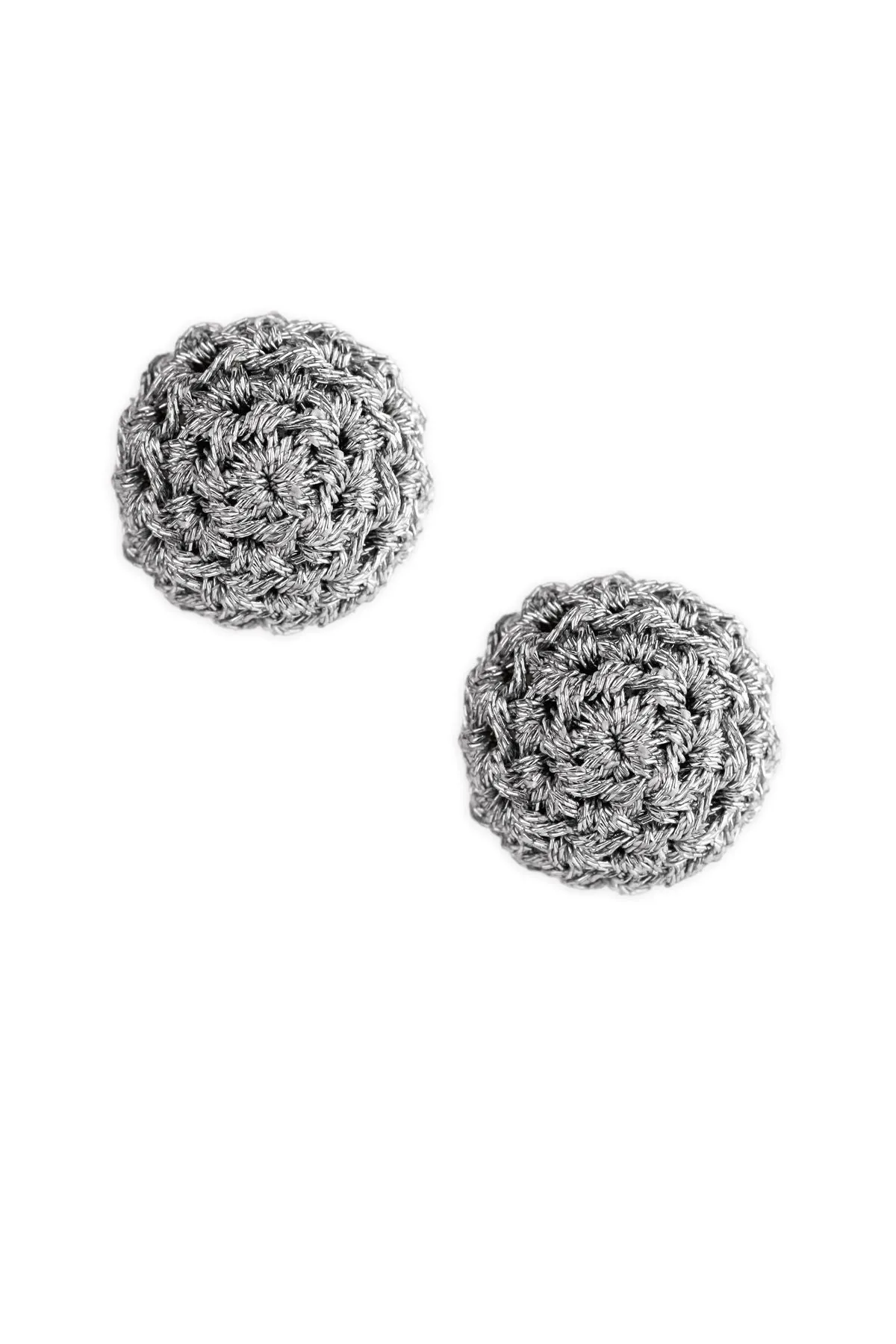 Metallic Crochet Stud Earring