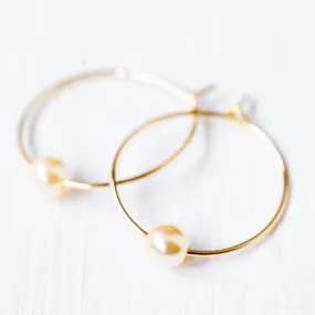 Mini pearl Gold Filled Hoops