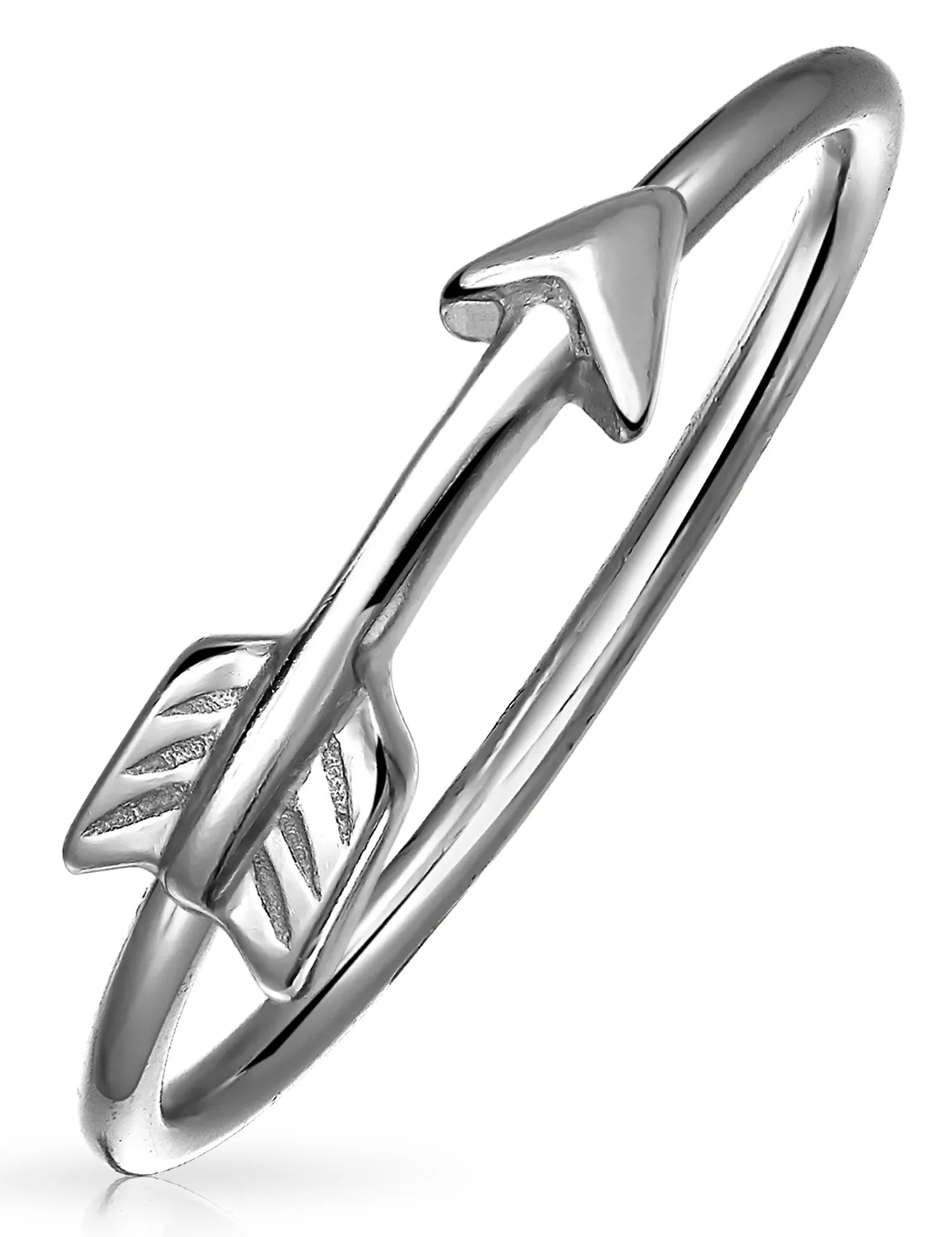 Minimalist Sterling Silver Ring - Cupid's Love Arrow Midi Knuckle Band