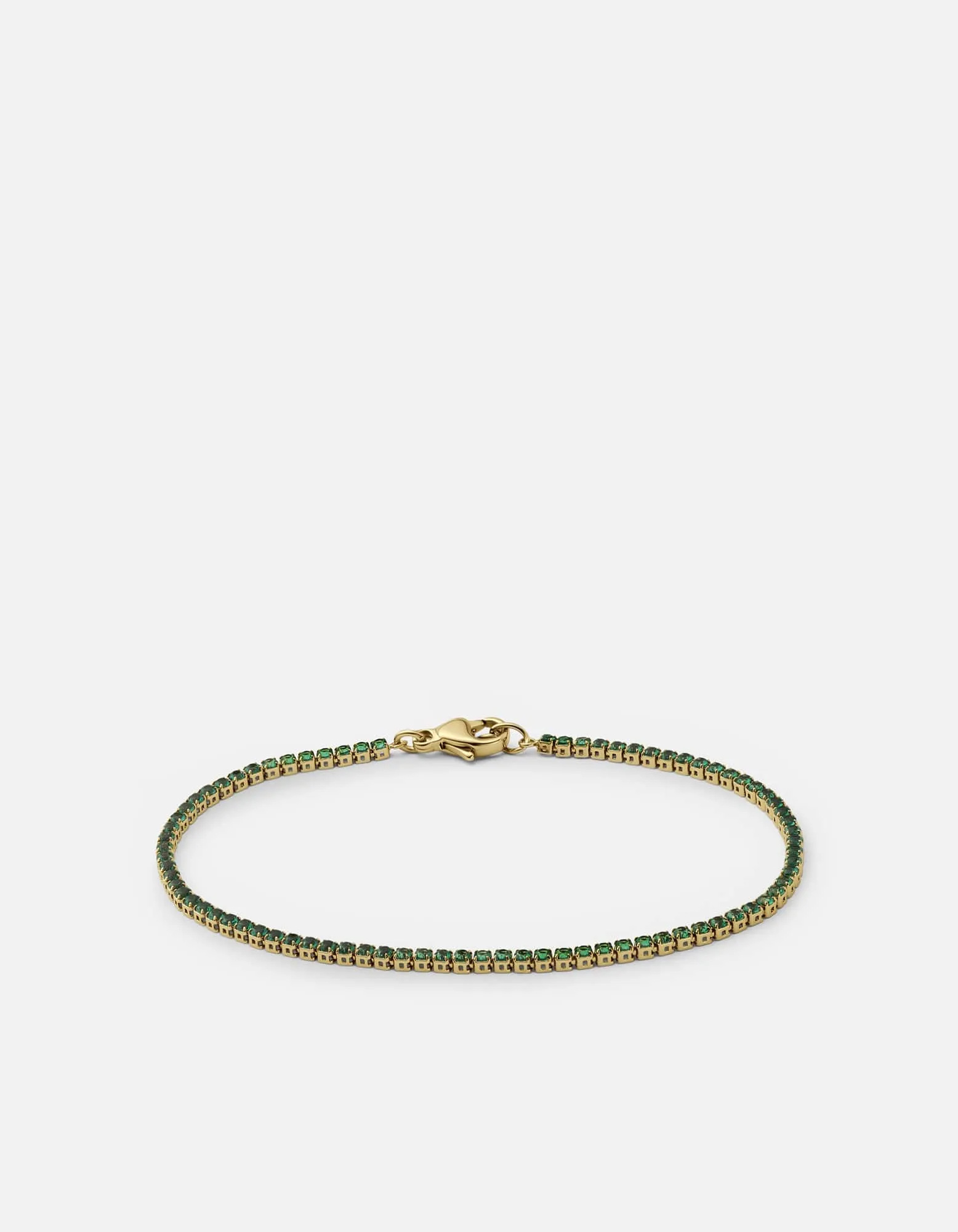 Mirai Micro Tennis Bracelet, Gold Vermeil/Emeralds