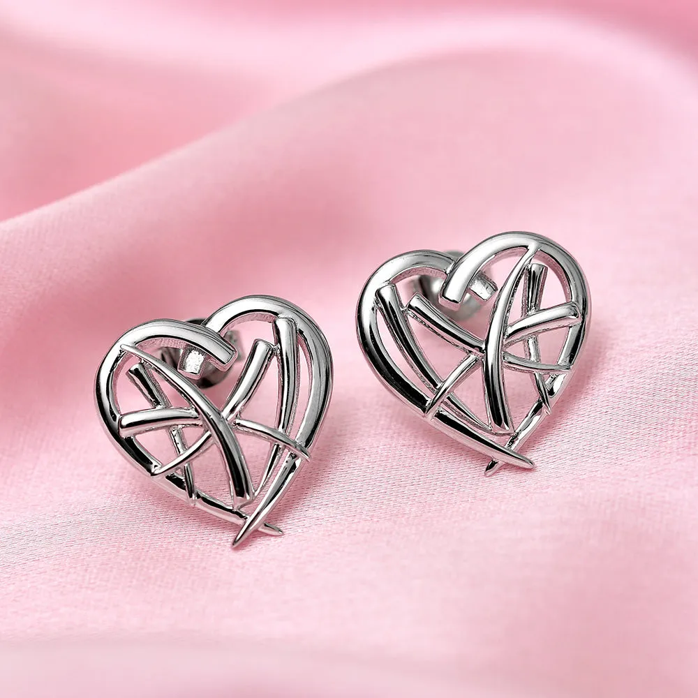 Molto Heart Strand Stud Earrings