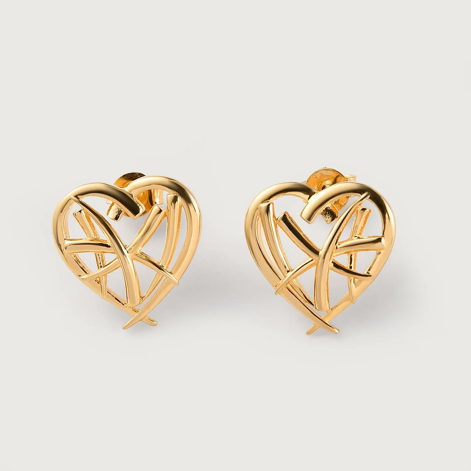 Molto Heart Strand Stud Earrings