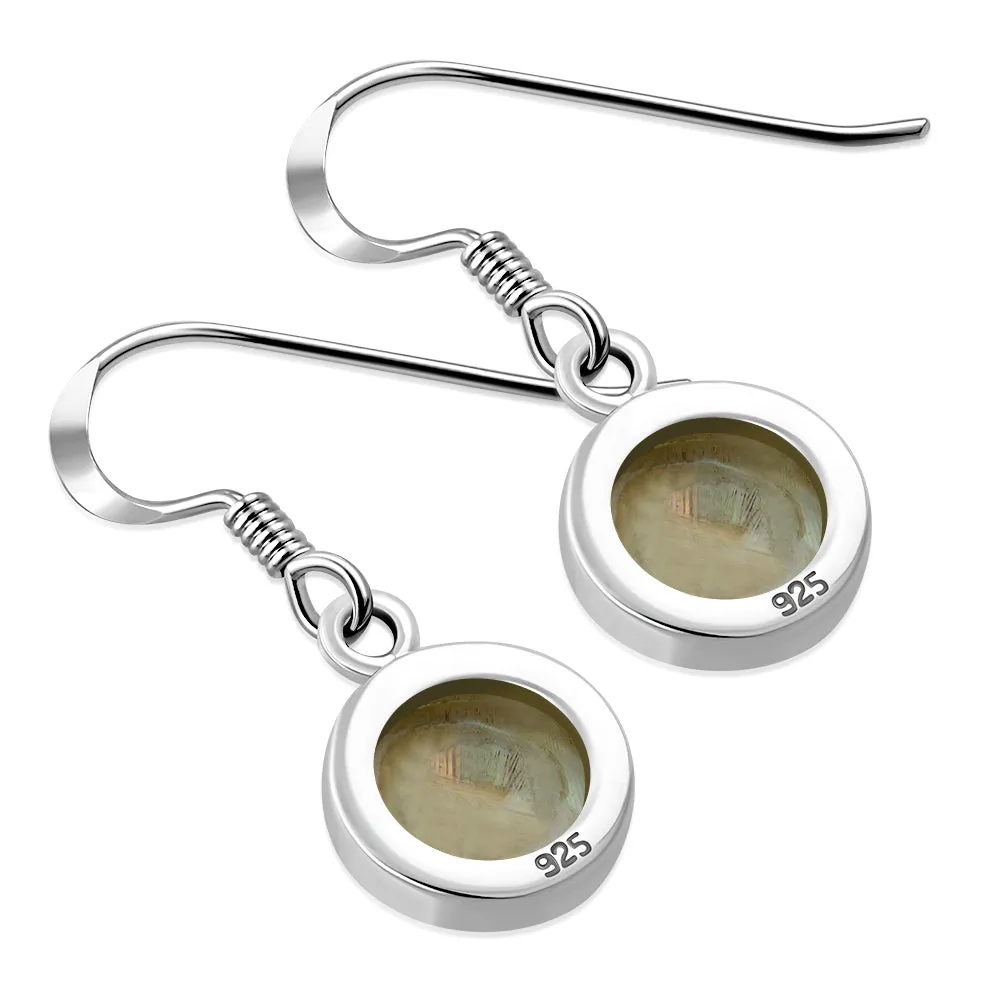 Mother of Pearl Round Sterling Silver Earrings