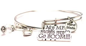 My Mp Makes My Heart Go Boom Expandable Bangle Bracelet Set