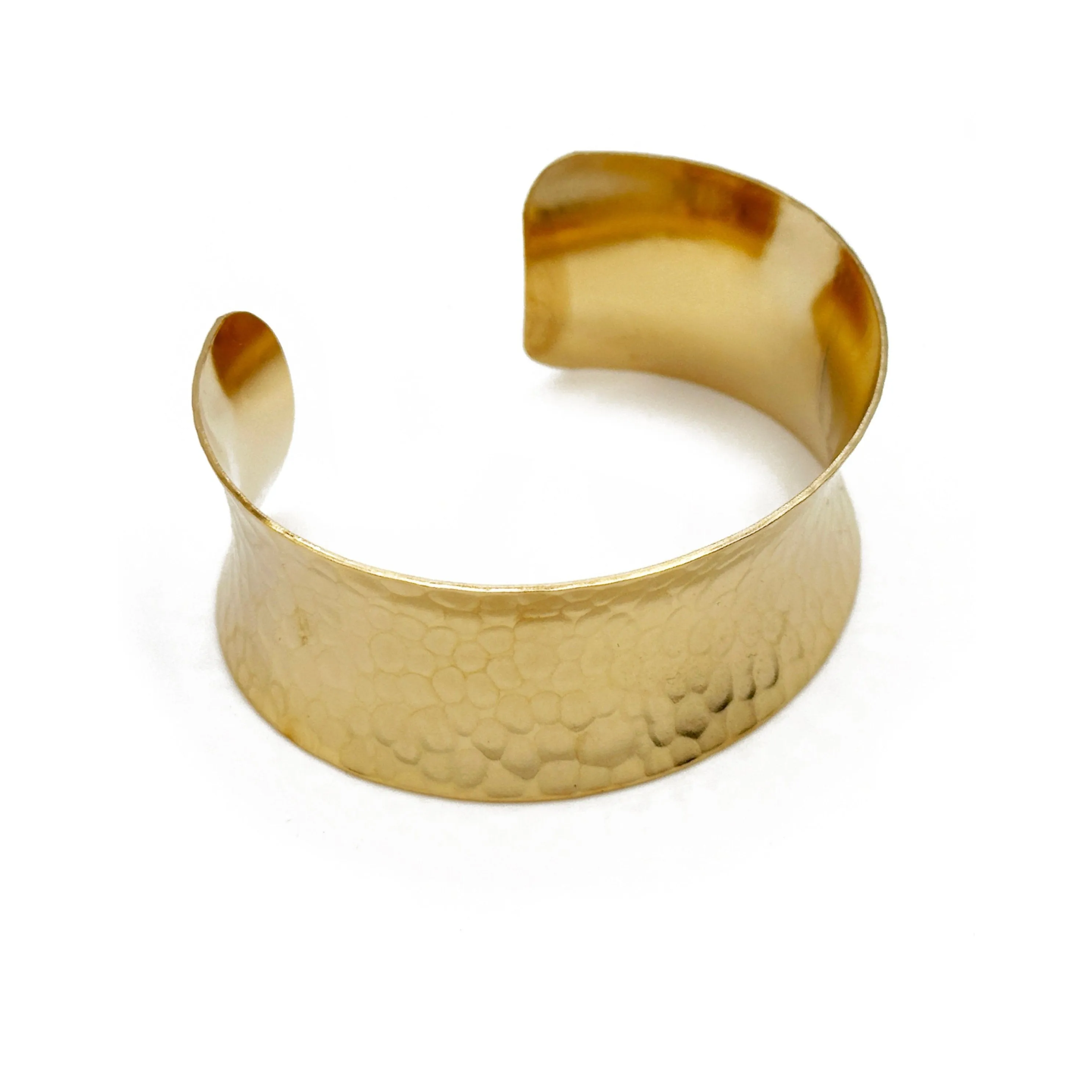 Narrow Concave Hammered Cuff Bracelet