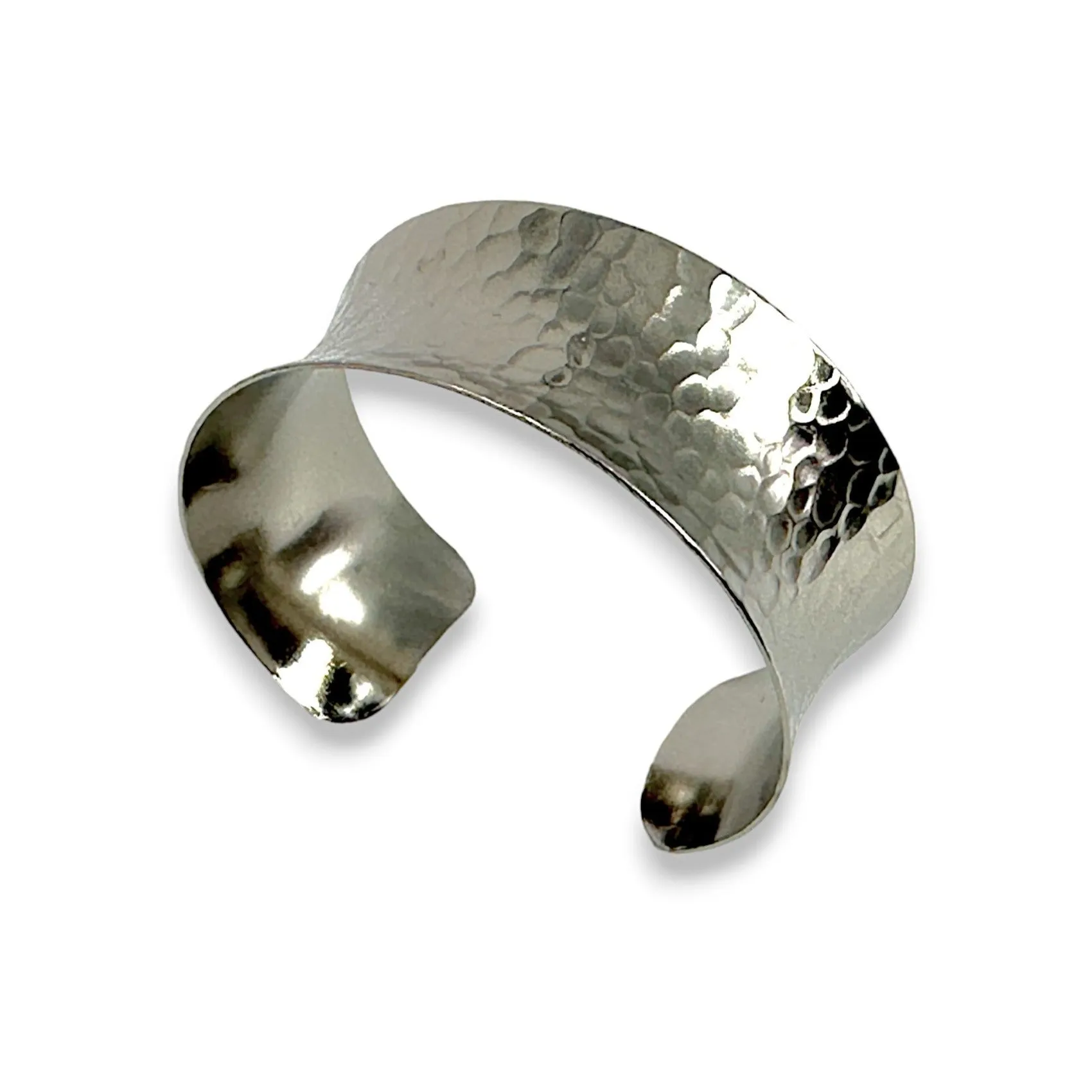 Narrow Concave Hammered Cuff Bracelet