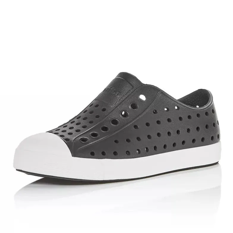 Native Kids Jefferson Sandals Shoes - Jiffy Black / Shell White