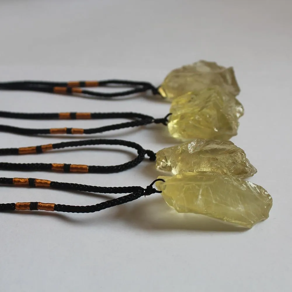 Natural Raw CITRINE  Stone SUNSHINE Pendant Necklace