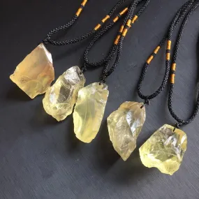 Natural Raw CITRINE  Stone SUNSHINE Pendant Necklace