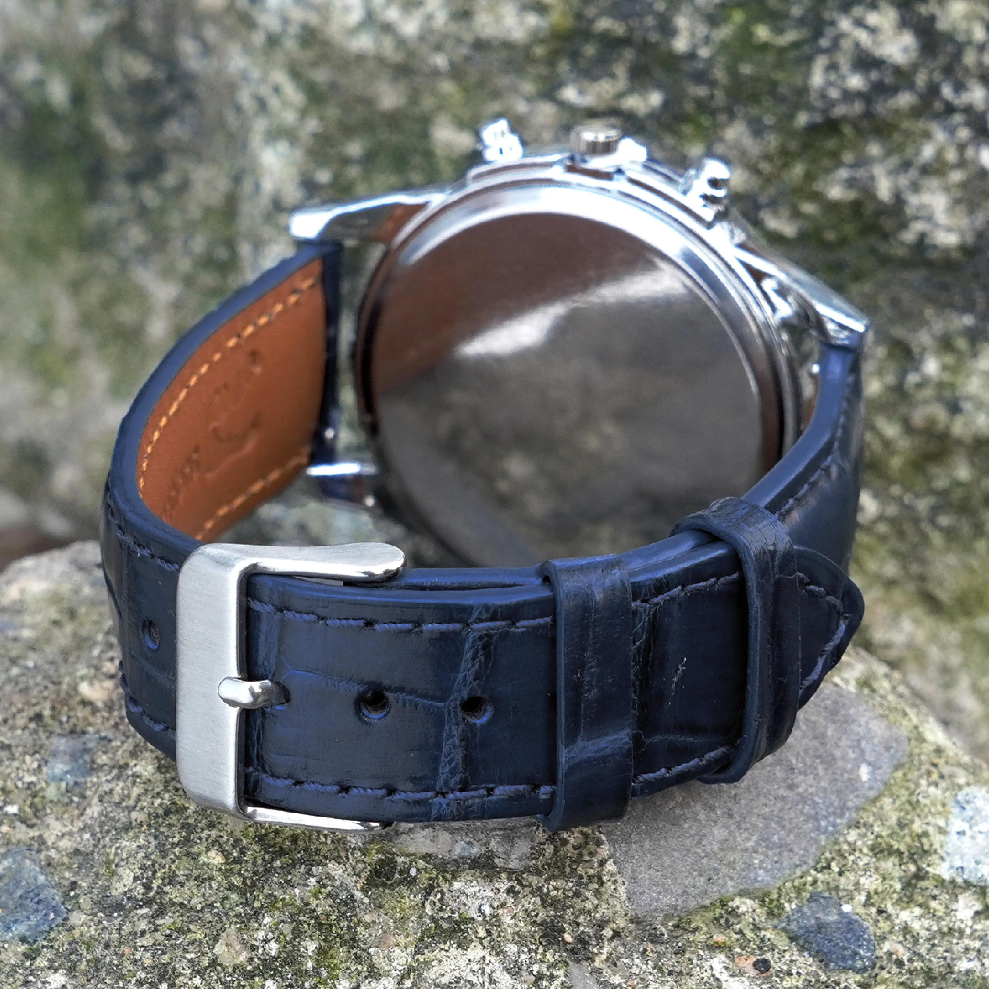 Navy Blue Alligator Leather Watch Strap