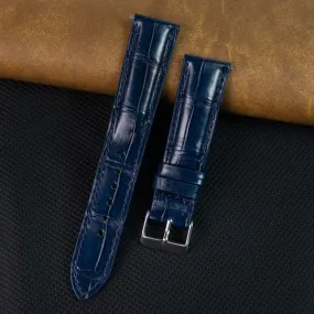 Navy Blue Alligator Leather Watch Strap