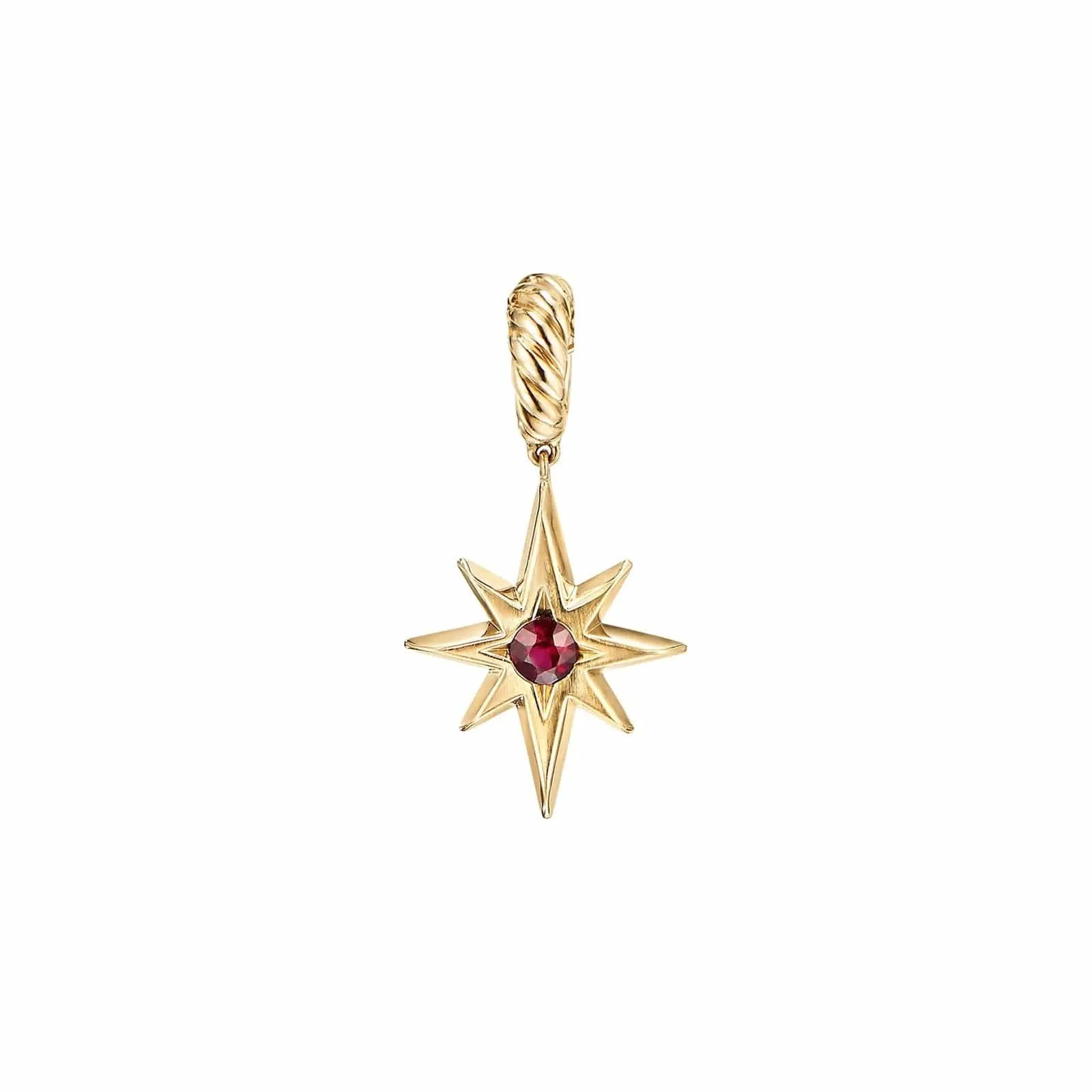 North Star Birthstone Amulet in Ruby