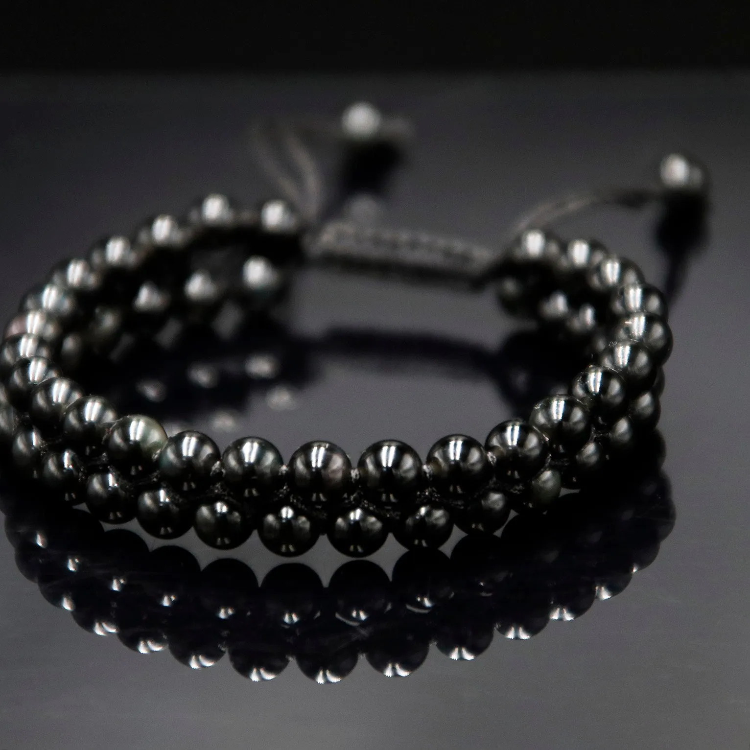 Obsidian Two-layer Bracelet, 6mm