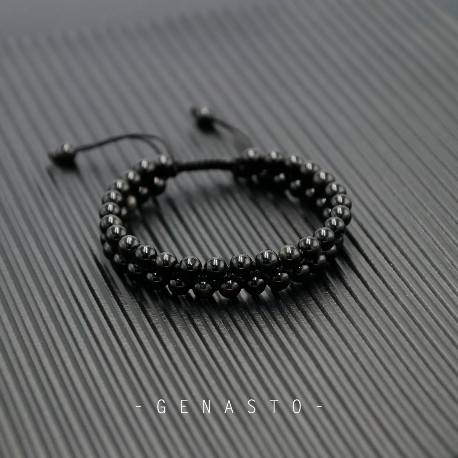 Obsidian Two-layer Bracelet, 6mm