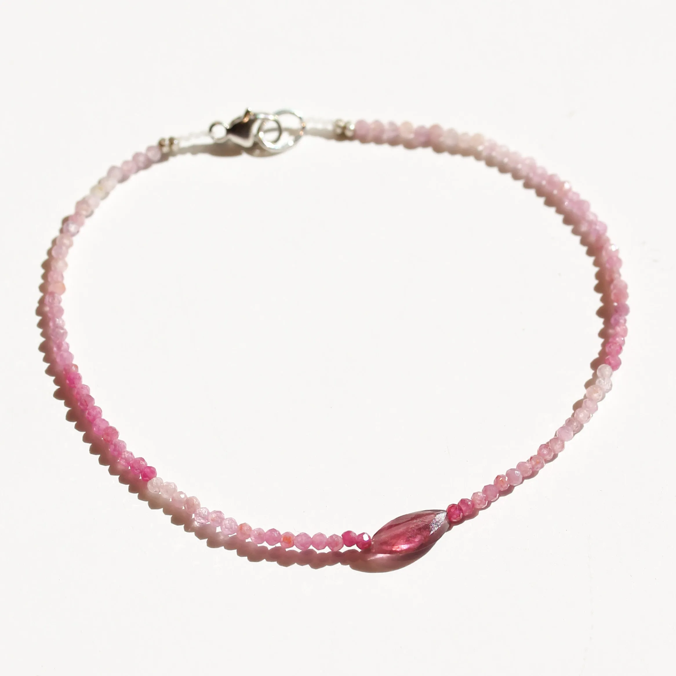 Ombré Ruby   Pink Tourmaline Bracelet No.24