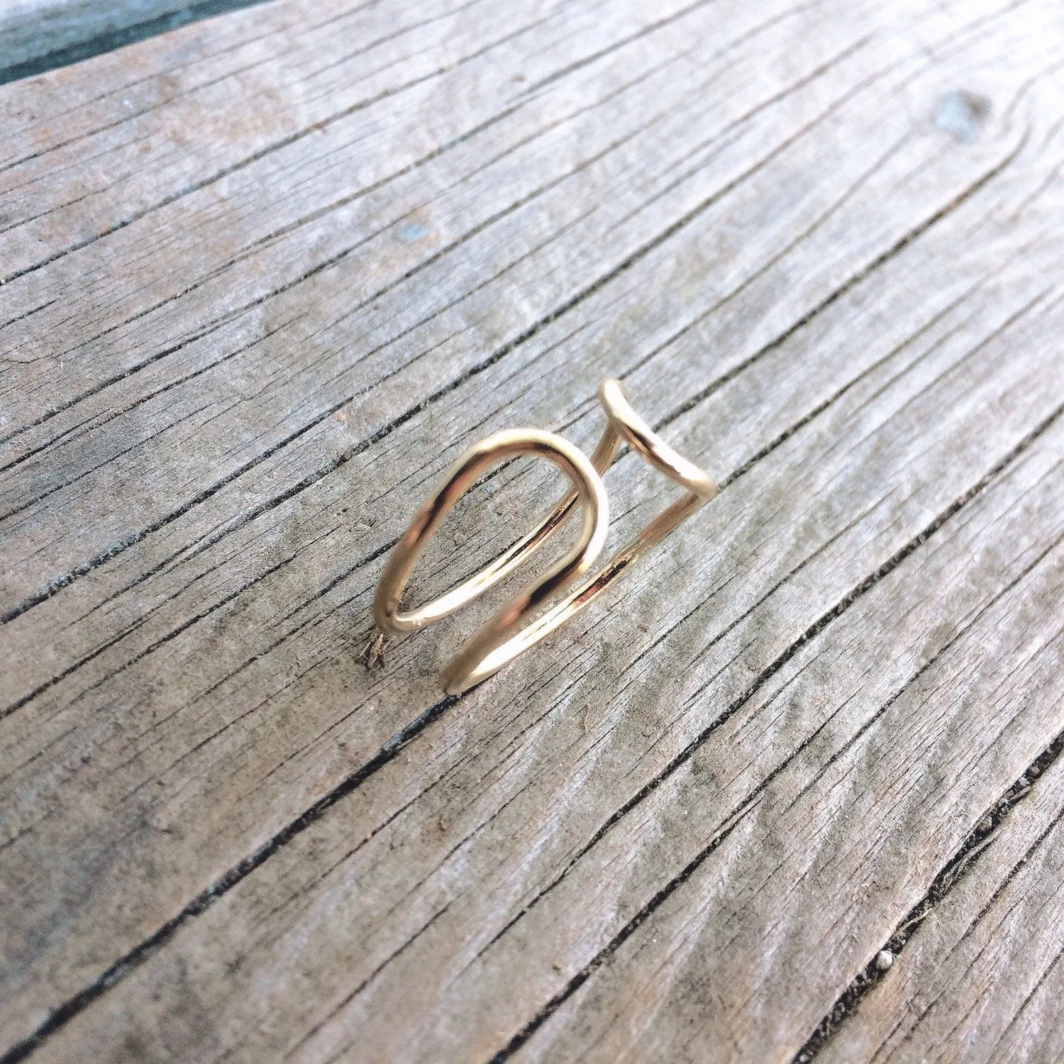 Open Ring, Minimalist Ring, Modern Ring, Double Line Ring, Simple Ring, Boho Ring, Statement Ring, Boho Chic, Open Loop Ring, Unique, U Ring