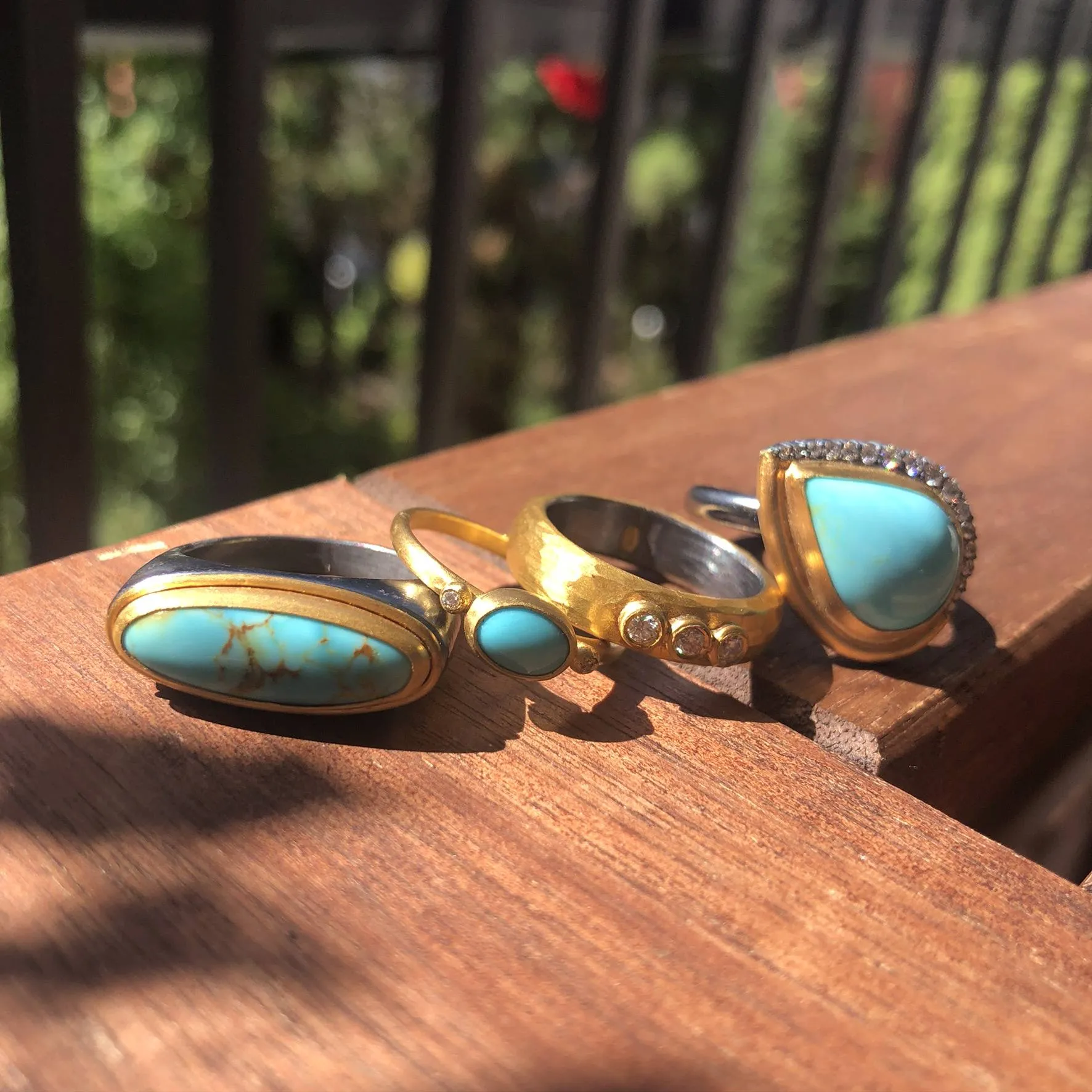 PADOVA Ring with Oblong Shape Cabochon Turquoise