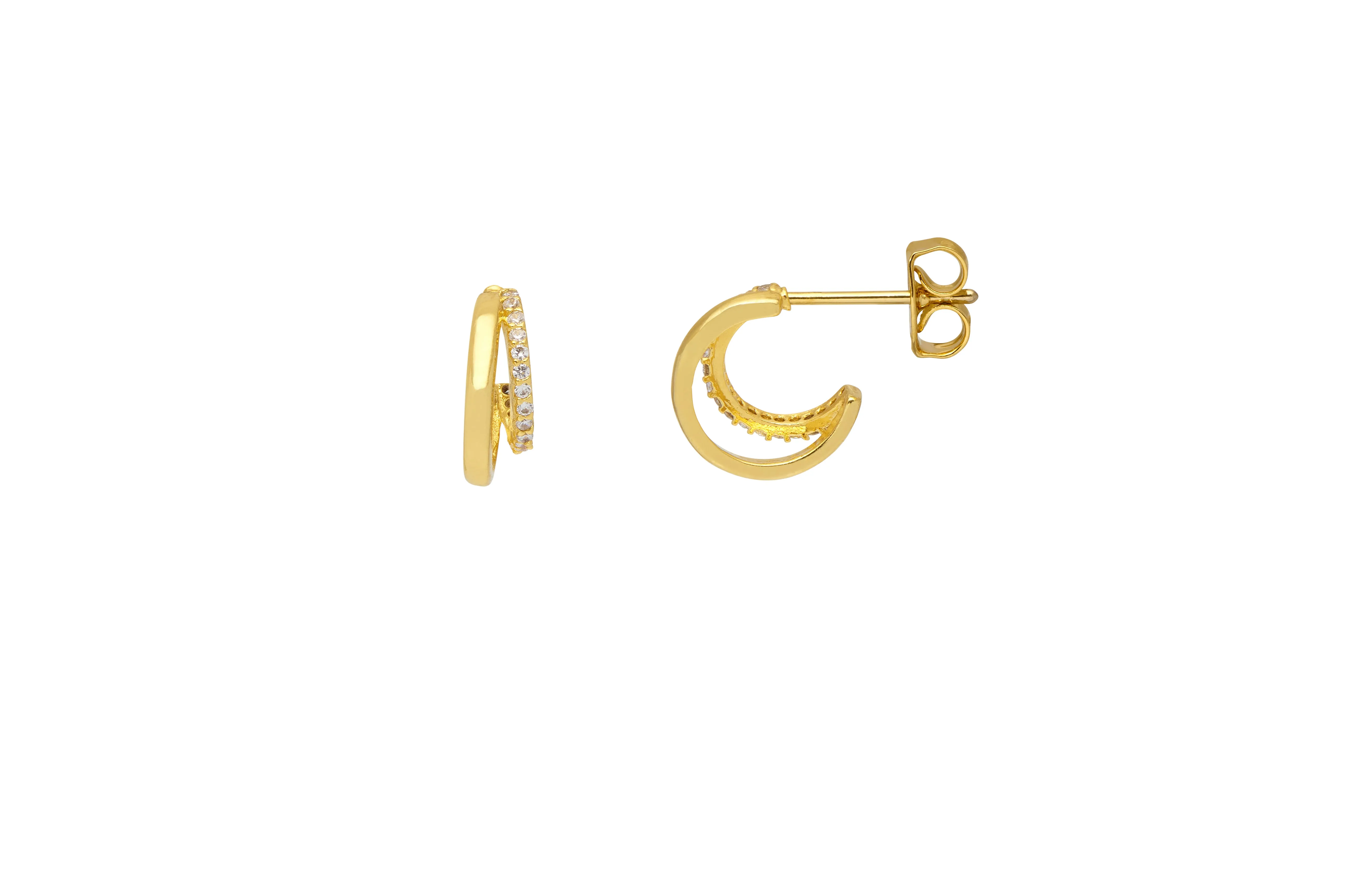 Pave Curl Hoops