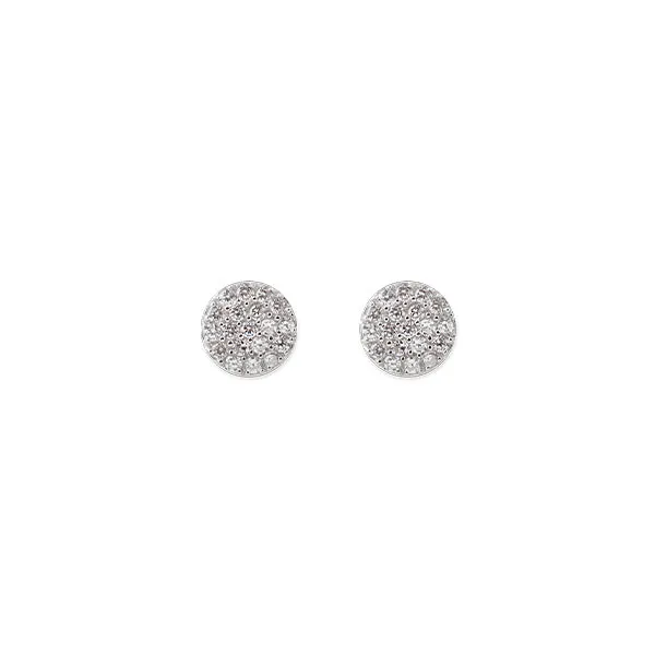 Pave Disc Stud Earrings