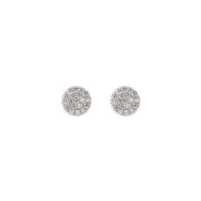 Pave Disc Stud Earrings