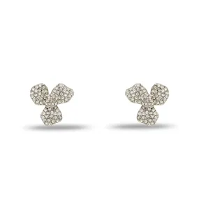 Pave Trillium Stud Earrings