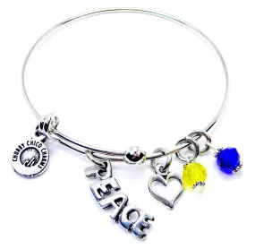 Peace Ukraine Expandable Bangle Bracelet