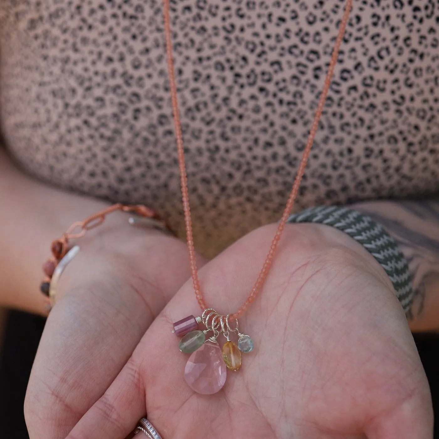 Peach Chalcedony Necklace