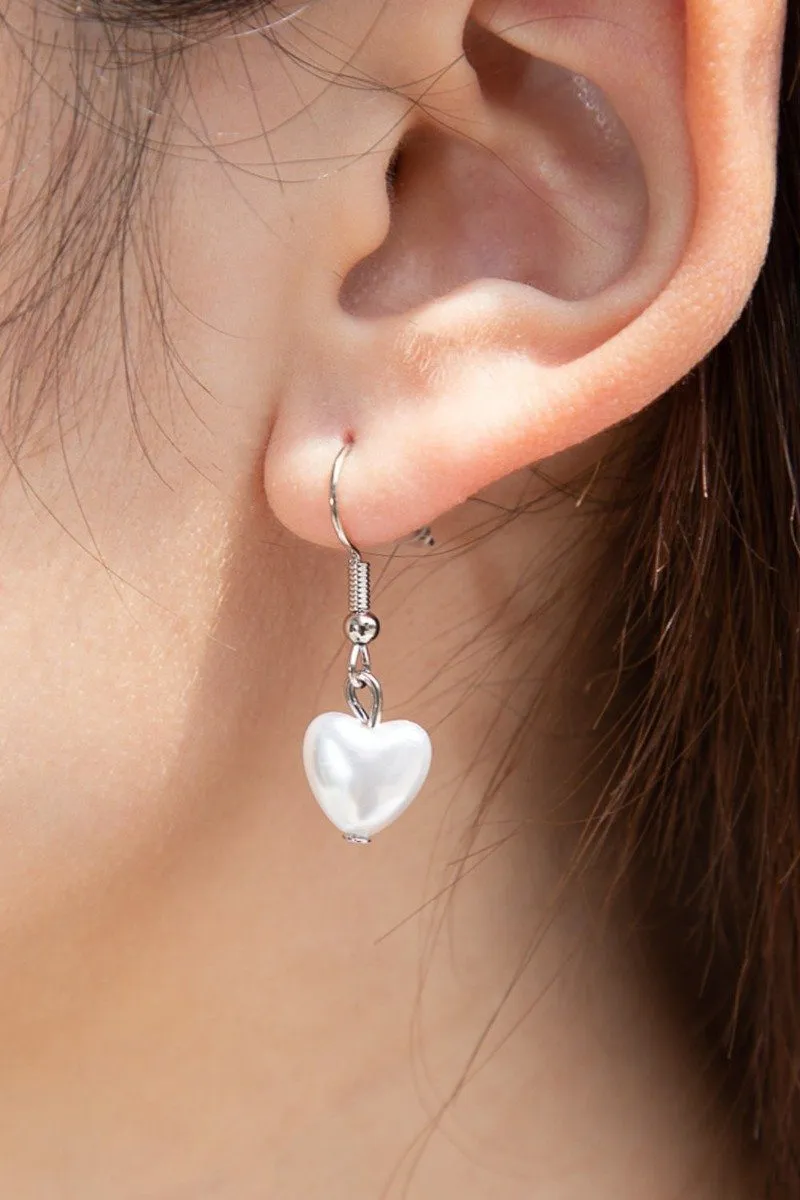 Pearl Heart Earrings