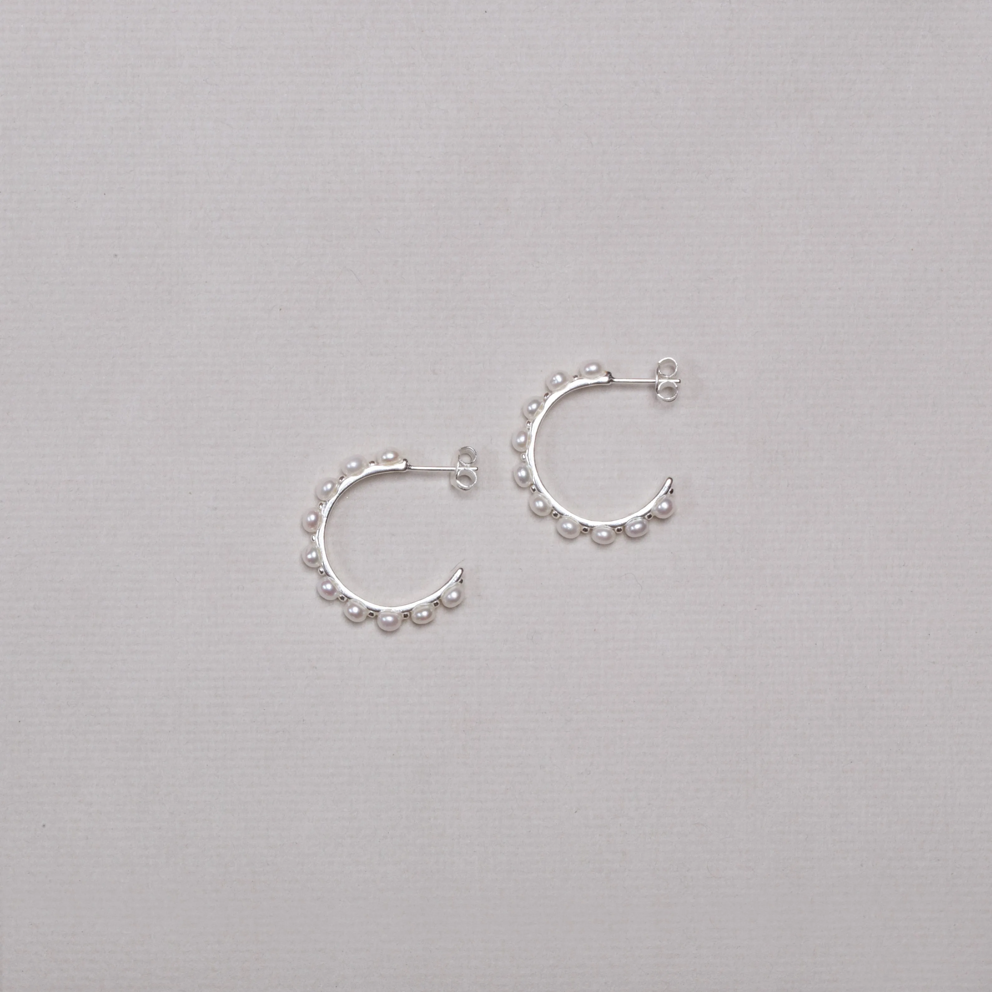 Pearl Stud Hoop Earrings