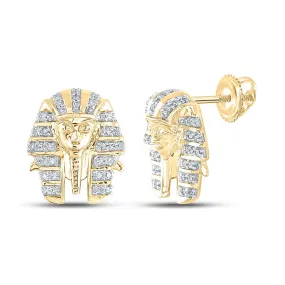 Pharaoh Diamond Earrings .20cttw 10K Yellow Gold