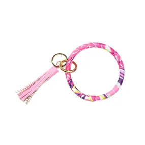 Pink Floral Bangle Key Chain