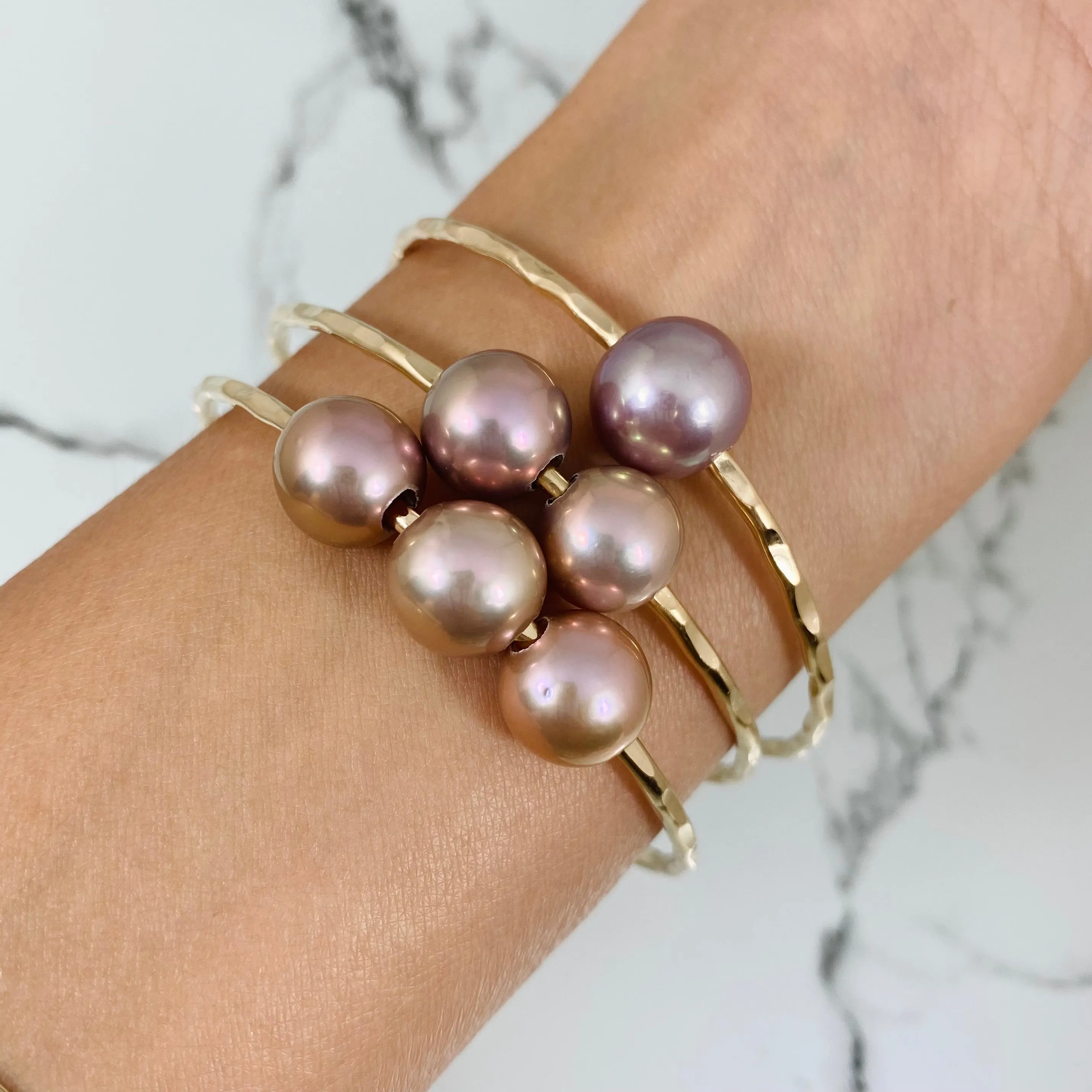 Pink Pearl Bangle Set