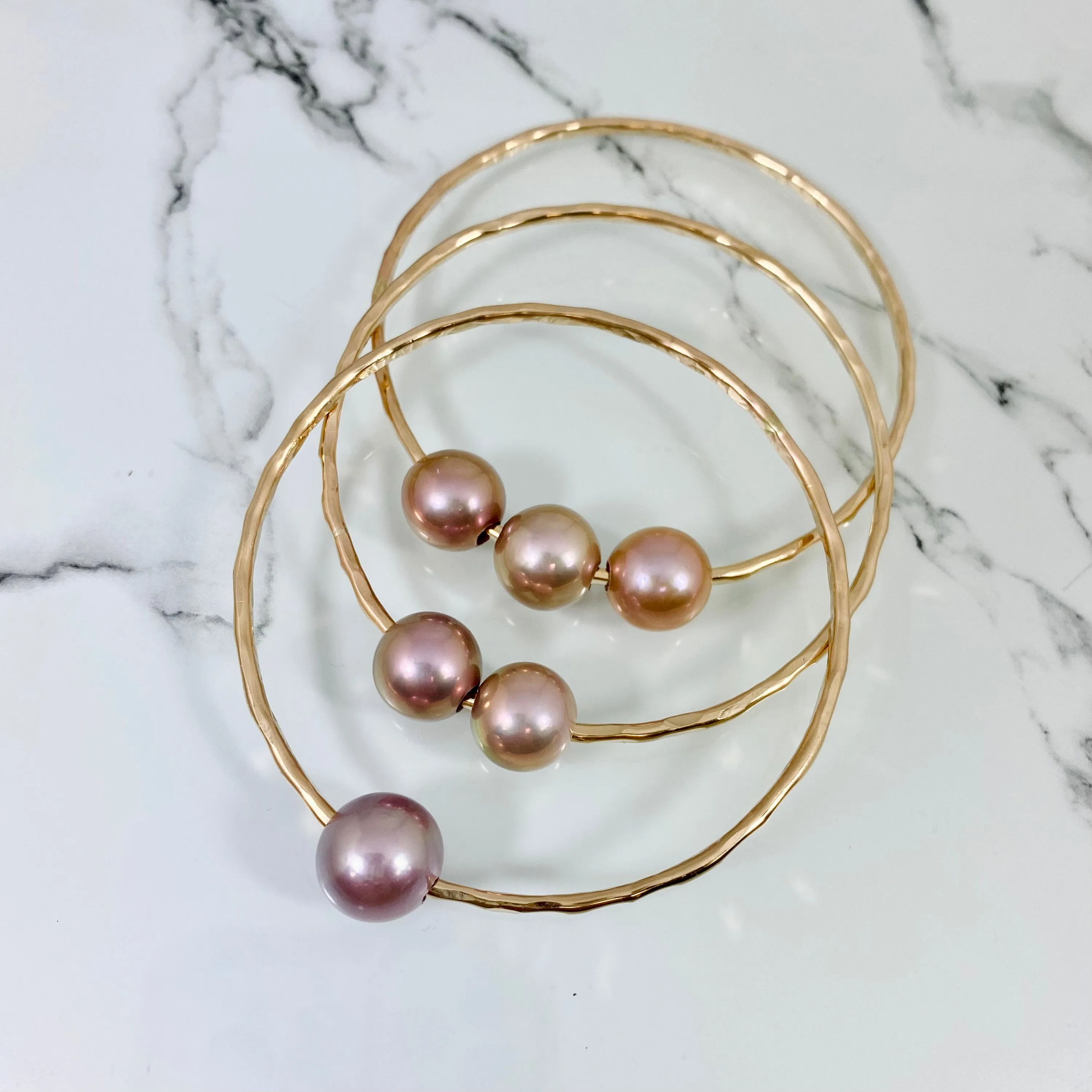 Pink Pearl Bangle Set