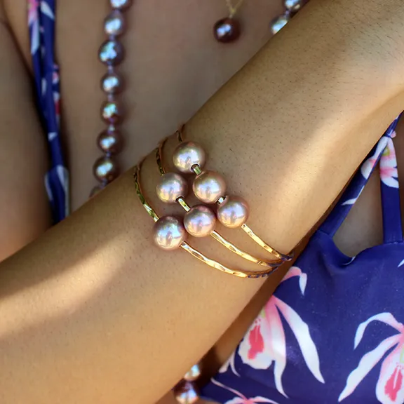 Pink Pearl Bangle Set