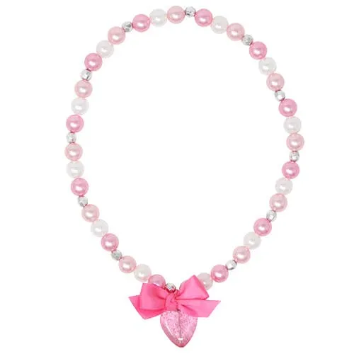 Pink Poppy Sparkle Princess Heart Necklace - 3 Colors Available