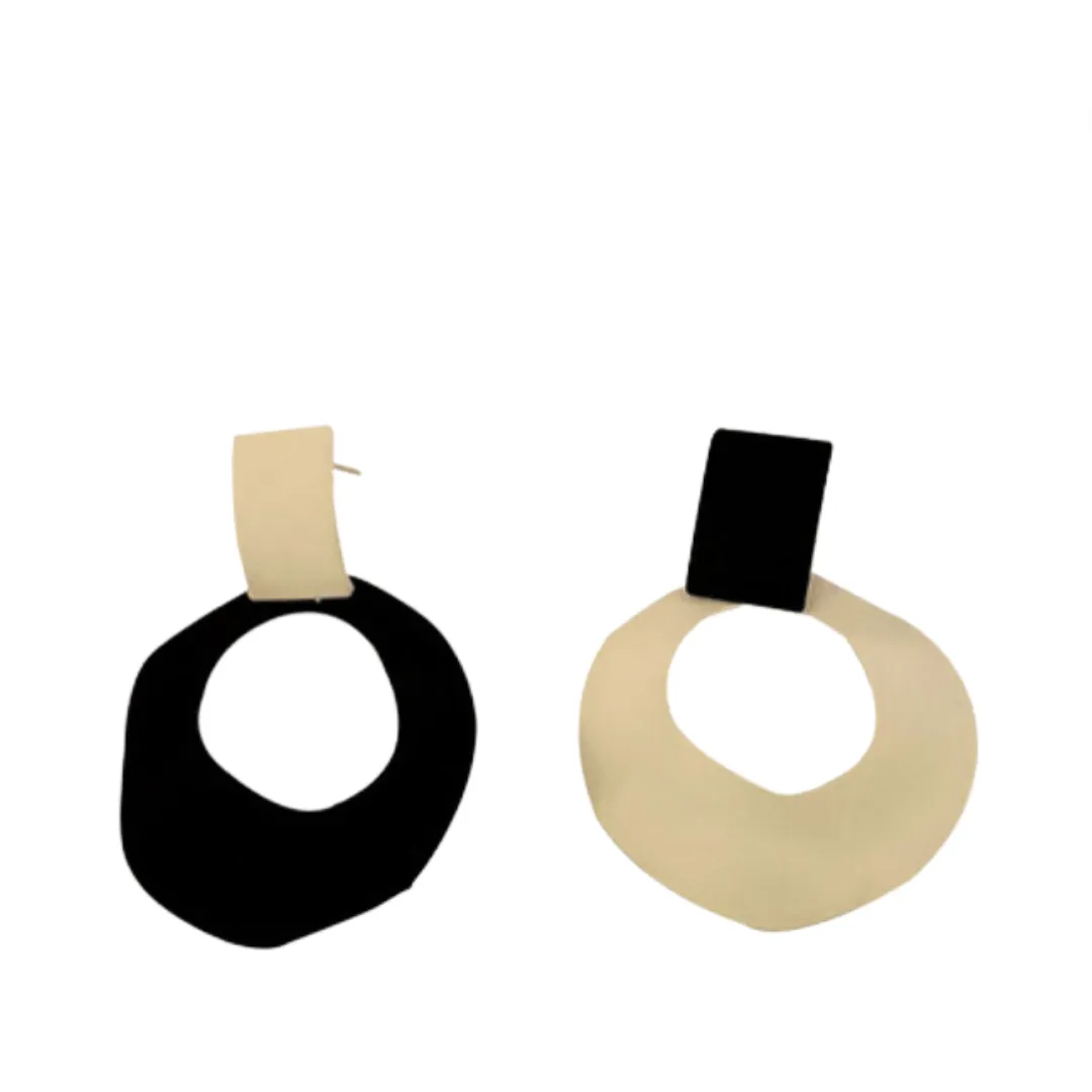 Pre Order: Asymmetrical Geometric Circle Earrings