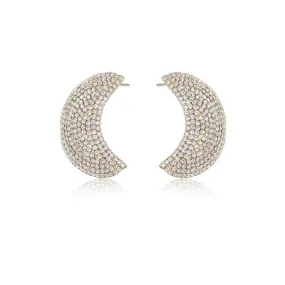 Pre Order:  Exaggerated Rhinestone Moon Earrings