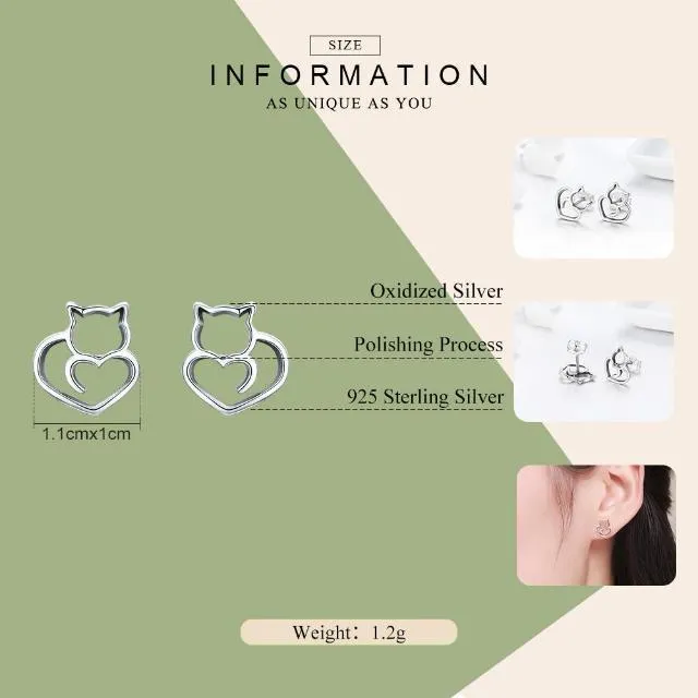 Precious Kitty 925 Silver Earrings