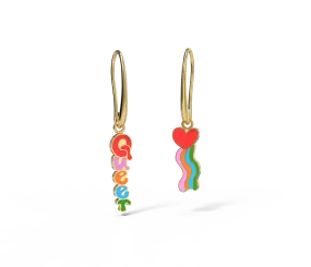 Queer Heart Drop Earrings