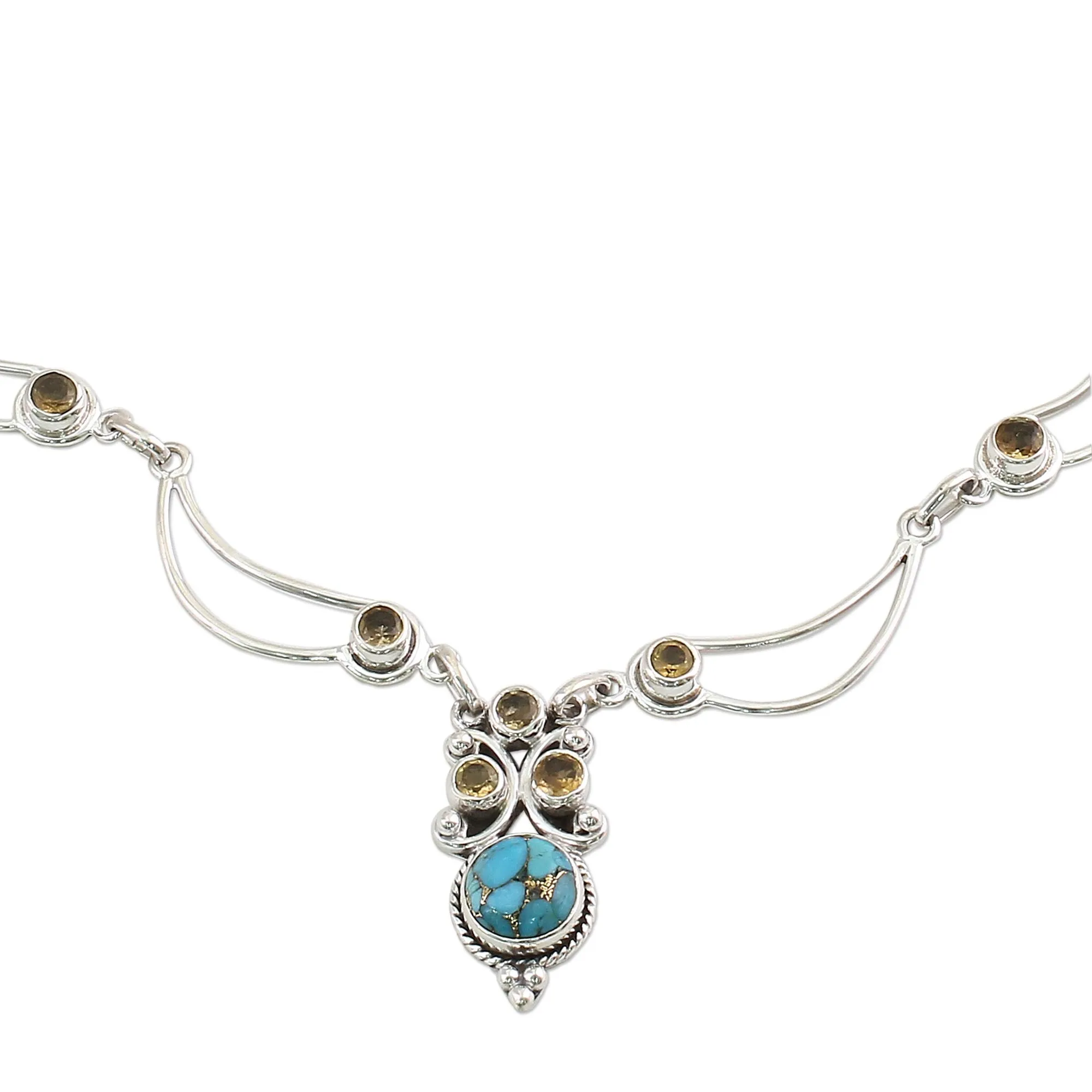 Radiant Princess Multi-Gem Silver Necklace