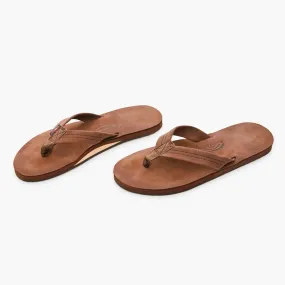 Rainbow Men's Premium Leather Flip-Flops Sandals - Expresso