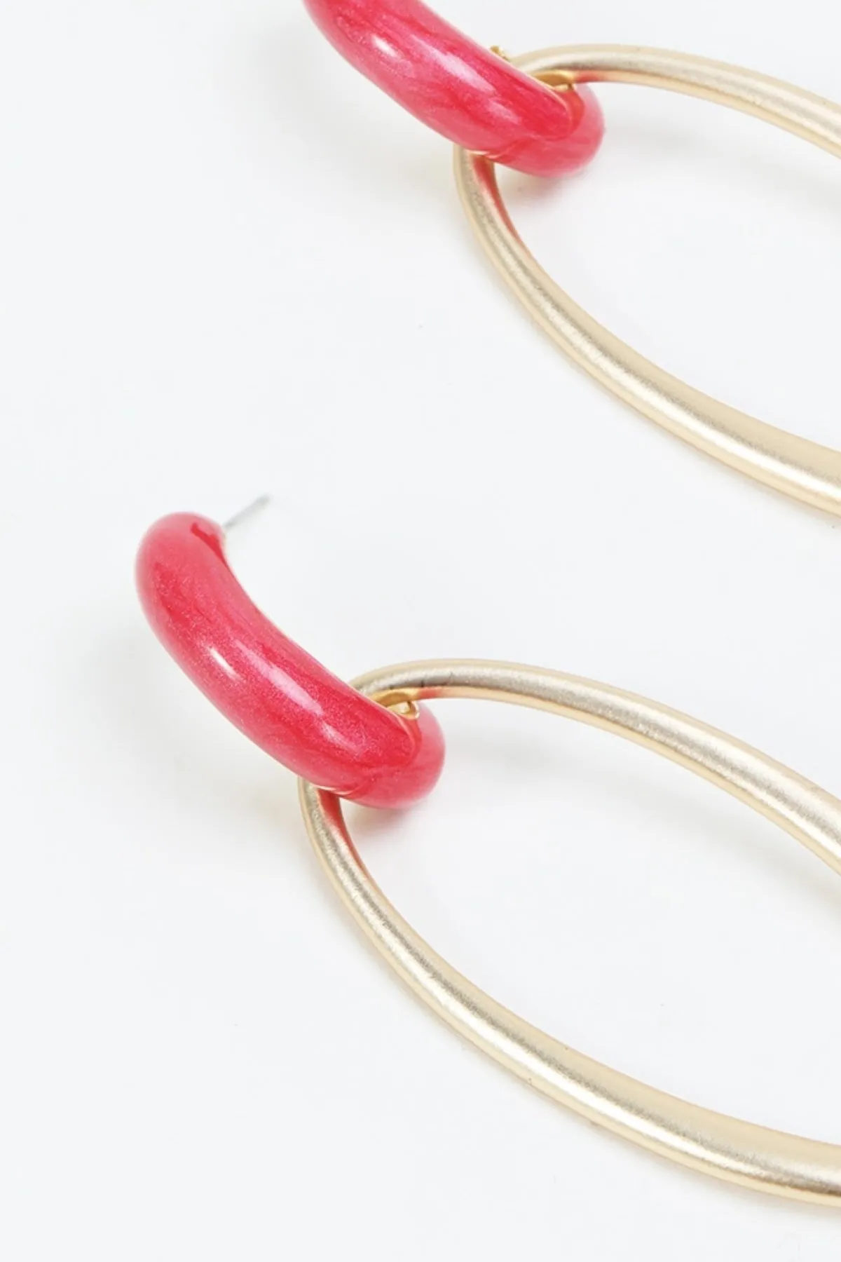 Red Double Hoop Earrings